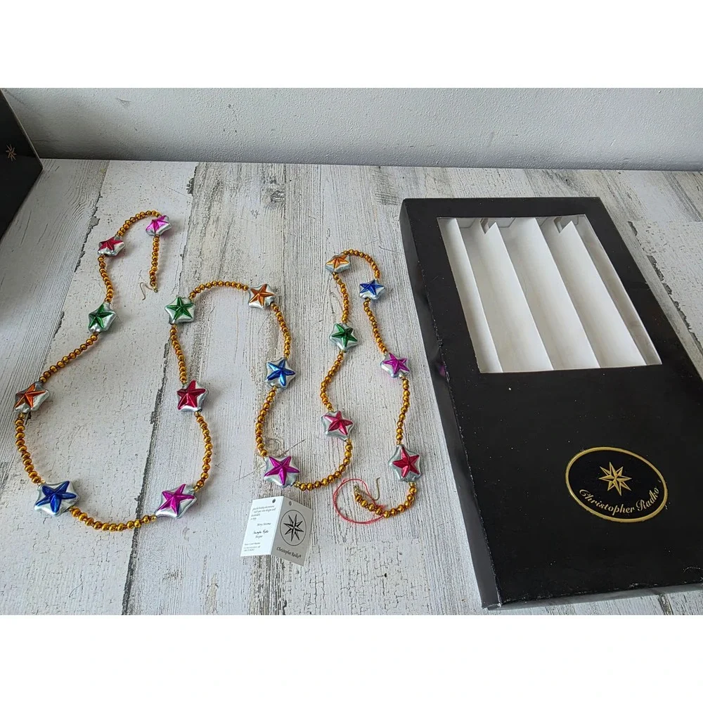 Vintage radko starburst star garland‎ AS IS glass RARE beaded Beach nautical